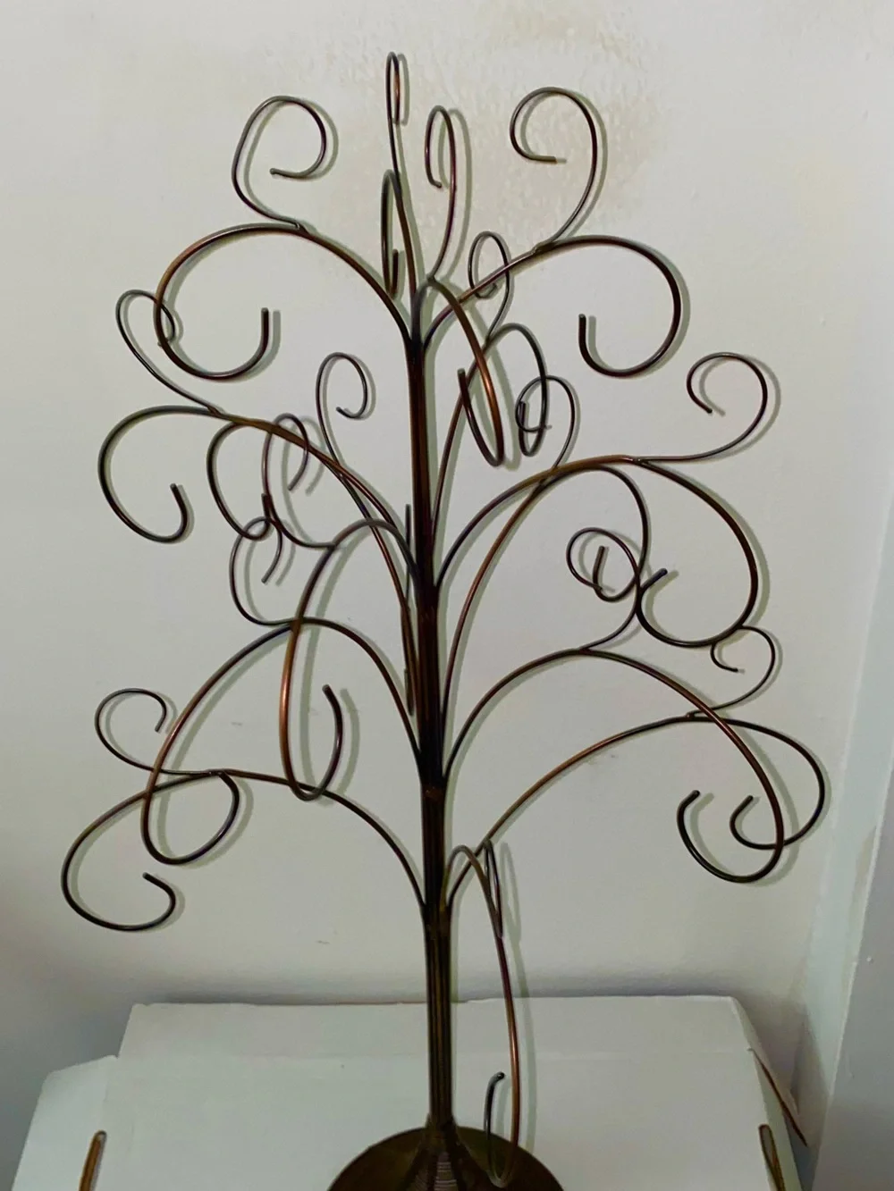Holiday Ornament Metal Scroll Tree For Ornaments Display. H 24”. W 14”.